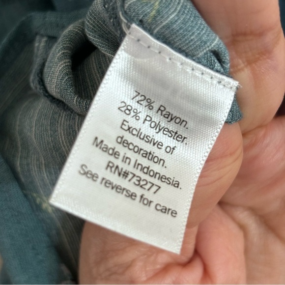 LC Lauren Conrad Square Neck Puff Sleeve Top Blouse Size Medium Button Front NWT - Picture 5 of 9